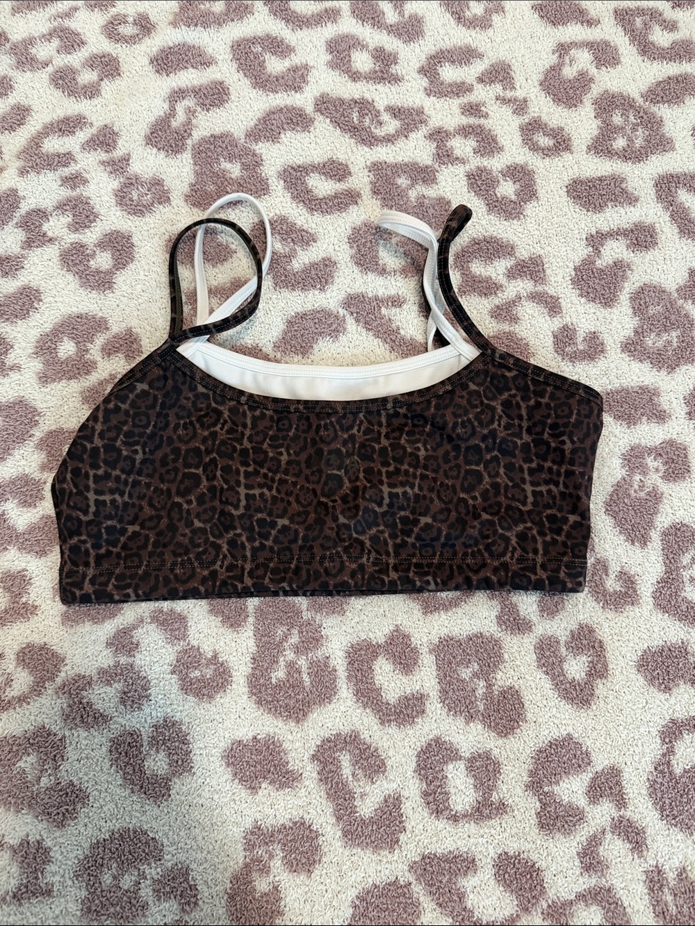 Acta Double Up Leopard Print Sports Bra
